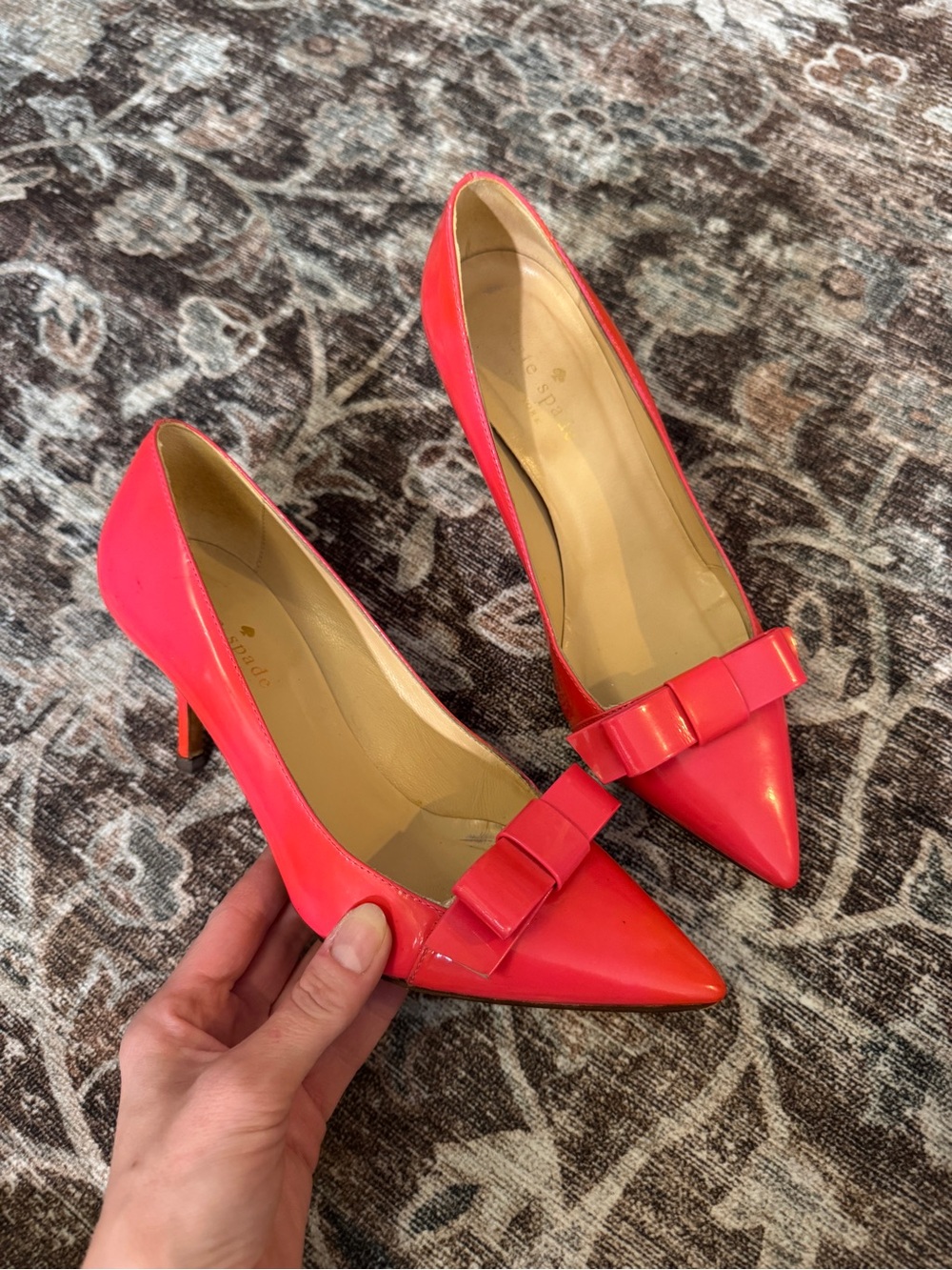 Kate Spade Women's Hot Pink Pointed Toe Bow Pumps